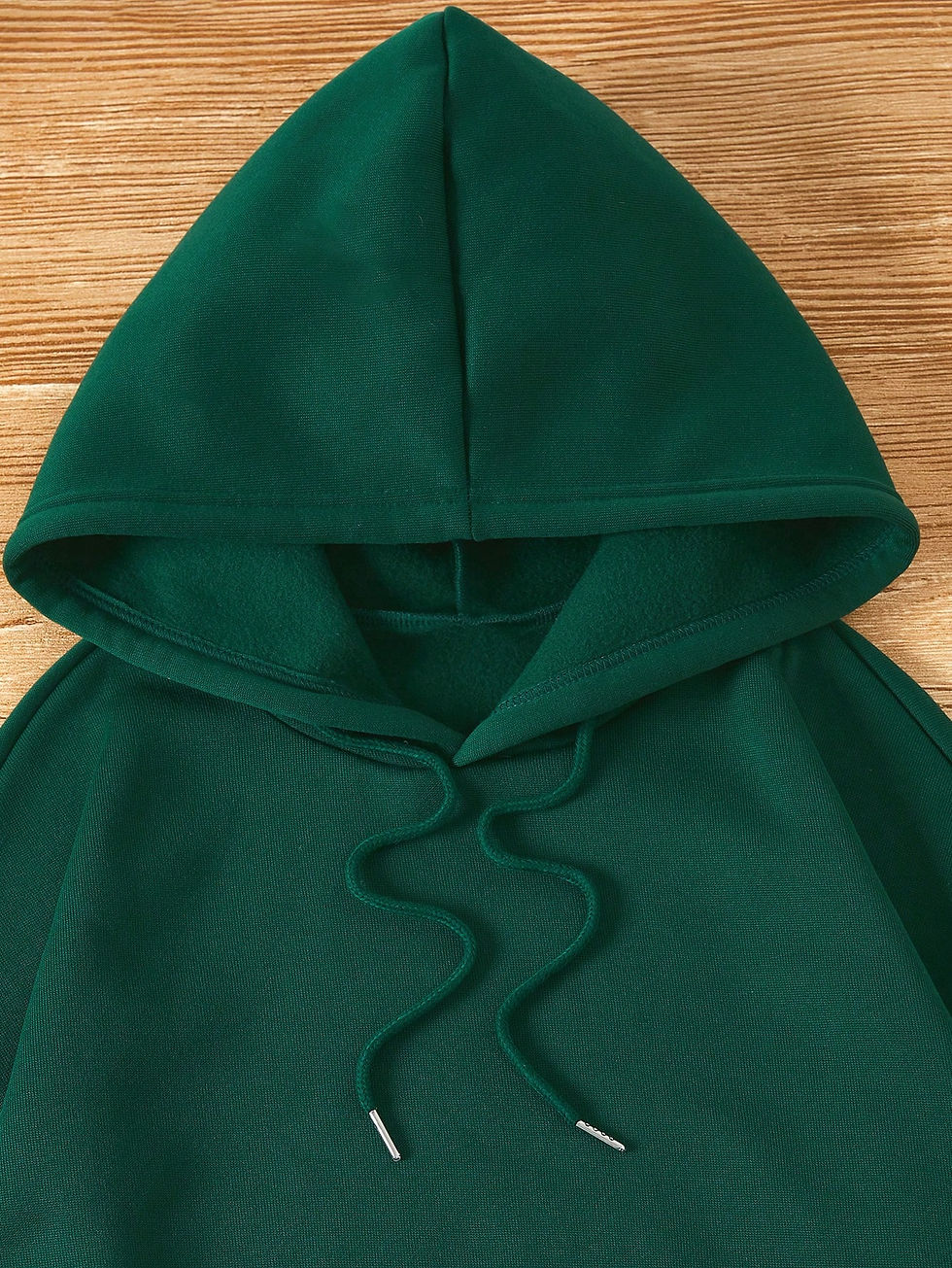 Thumbnail: Butterfly Print Kangaroo Pocket Drawstring Thermal Hoodie