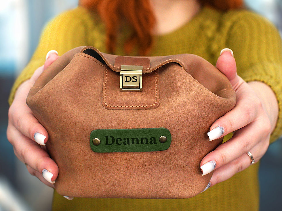 Thumbnail: Personalized Leather Toiletry Bag for Her