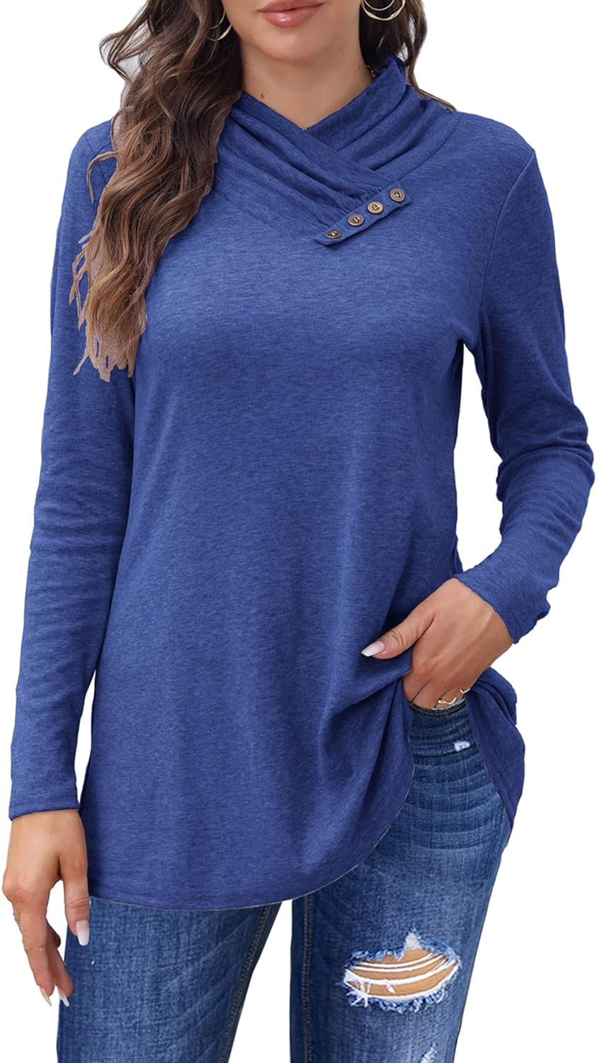 Thumbnail: Fall Tops Cowl Neck Long Sleeve Tunic