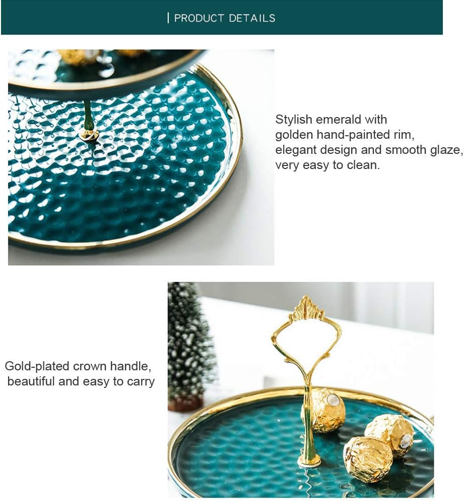 Thumbnail: 2 Set of Round Porcelain Tiered Cupcake Stand