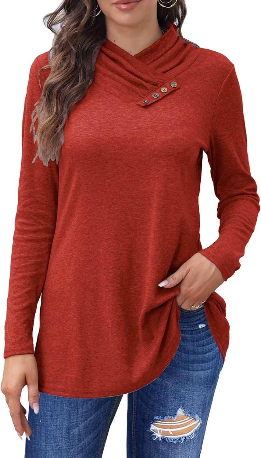 Thumbnail: Fall Tops Cowl Neck Long Sleeve Tunic