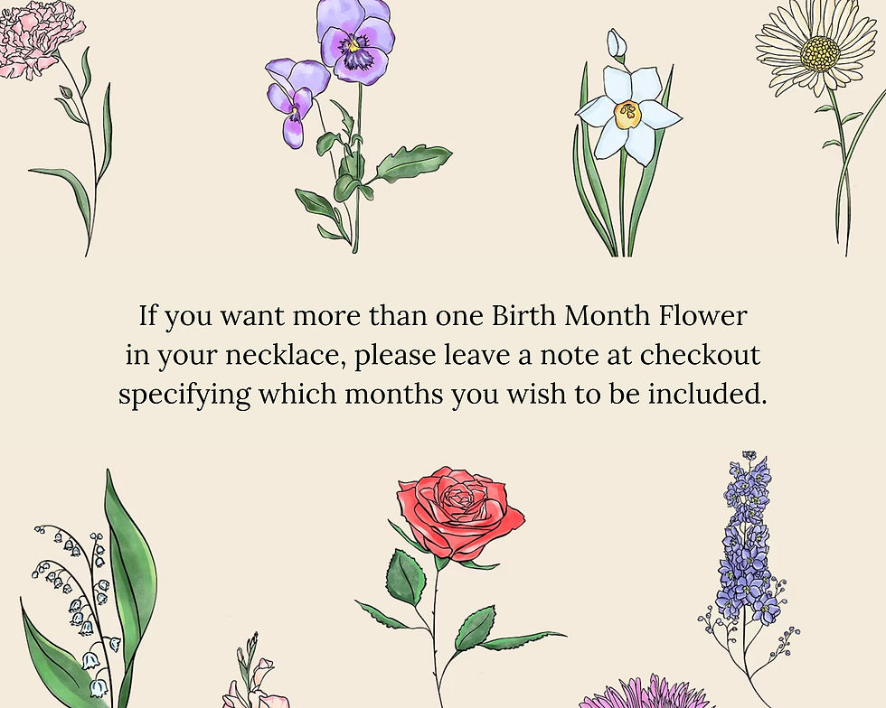 Thumbnail: Personalized birth flower necklace