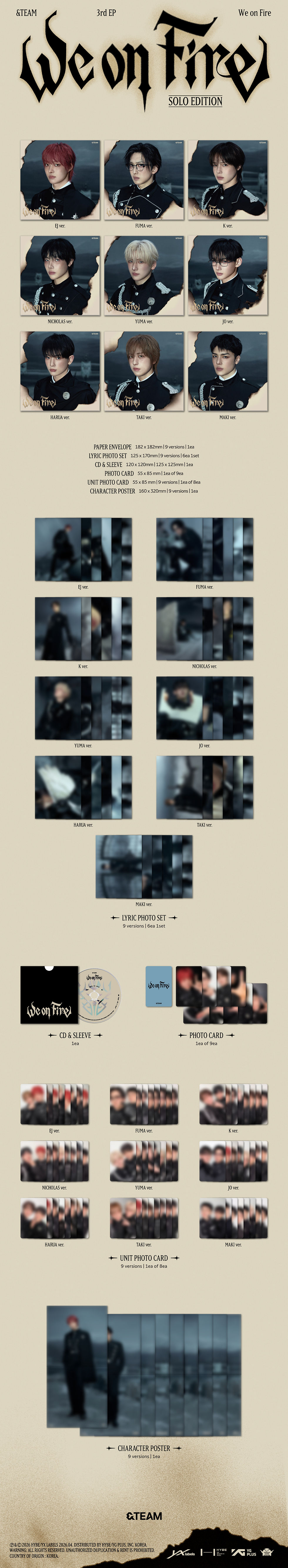 Miniatura: &TEAM 3rd mini album WE ON FIRE [Solo Edition]