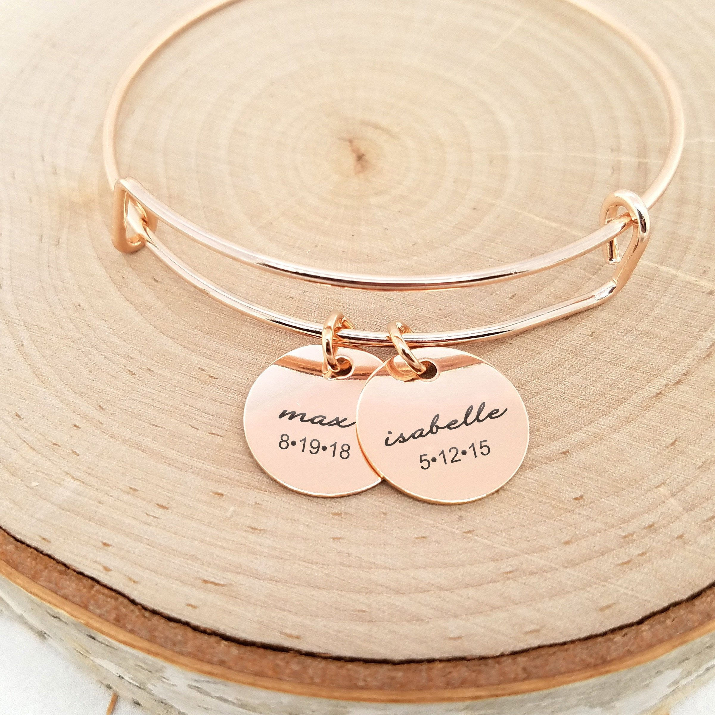Personalized Rose Gold Bangle