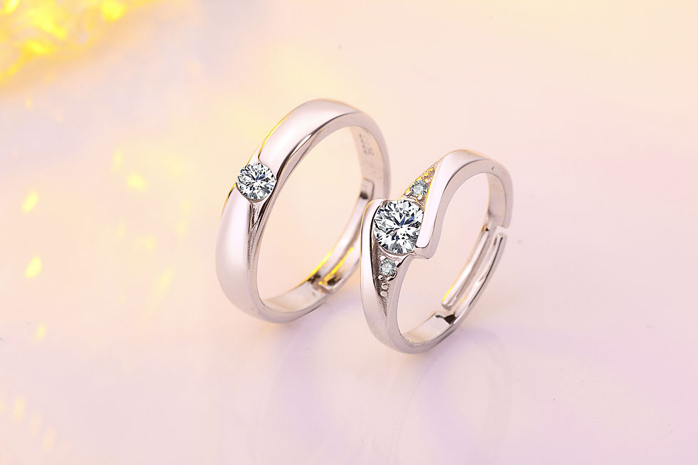 Thumbnail: 925 Silver Diamond Ring Heart and Soul