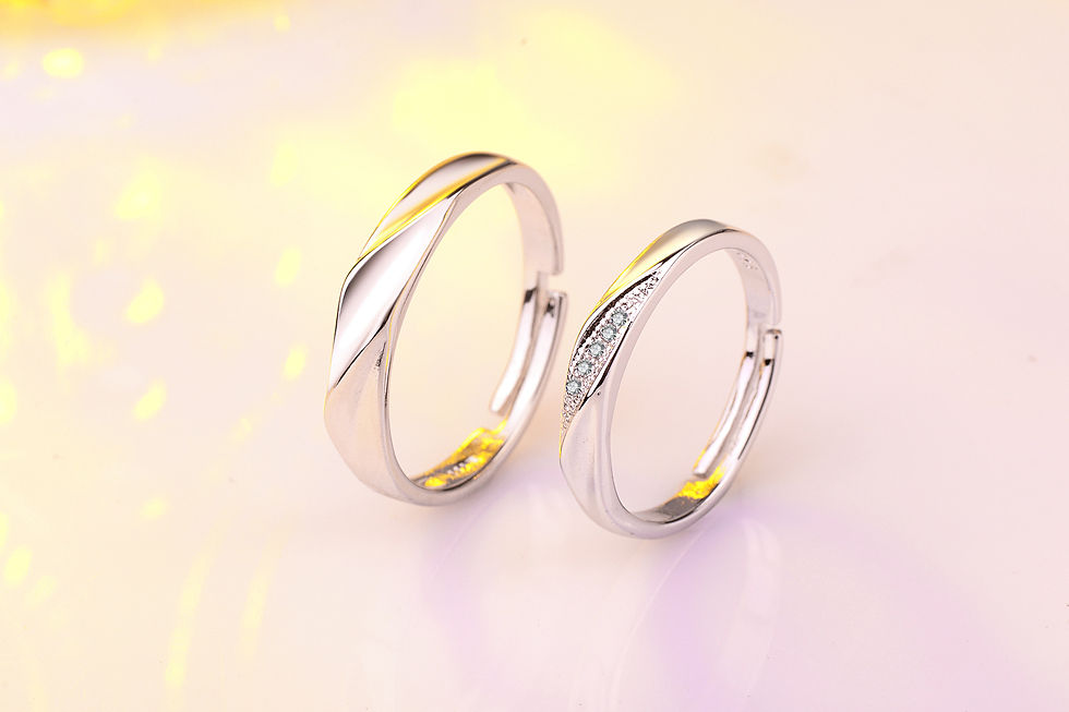 Thumbnail: 925 Silver Diamond Wave Ring