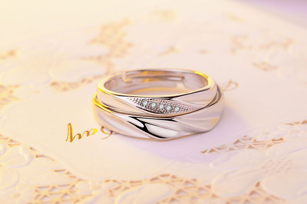 Thumbnail: 925 Silver Diamond Wave Ring