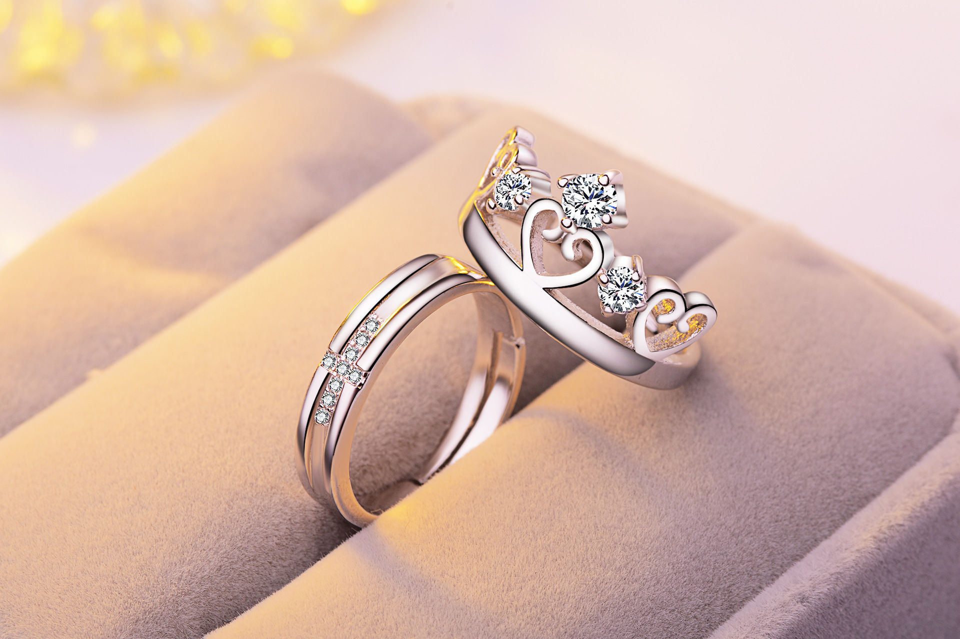 925 Silver Diamond Crown Ring