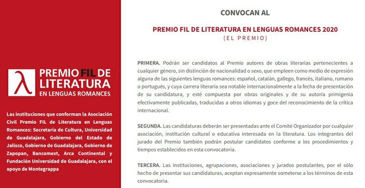 FIL Guadalajara abre convocatoria para premio en Lenguas Romances