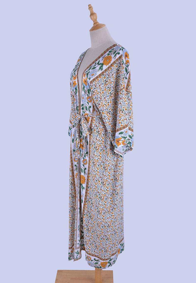 Thumbnail: Women’s Bohemian Floral Resort Kimono Maxi Duster Shrug