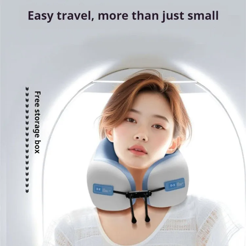 Thumbnail: U-Shaped Memory Foam Neck Pillow with Massage Feature