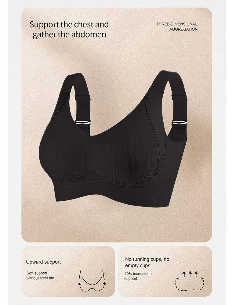 Thumbnail: 3 Pack Seamless Wireless Bras for Women Comfortable Large Size Everyday Wear
