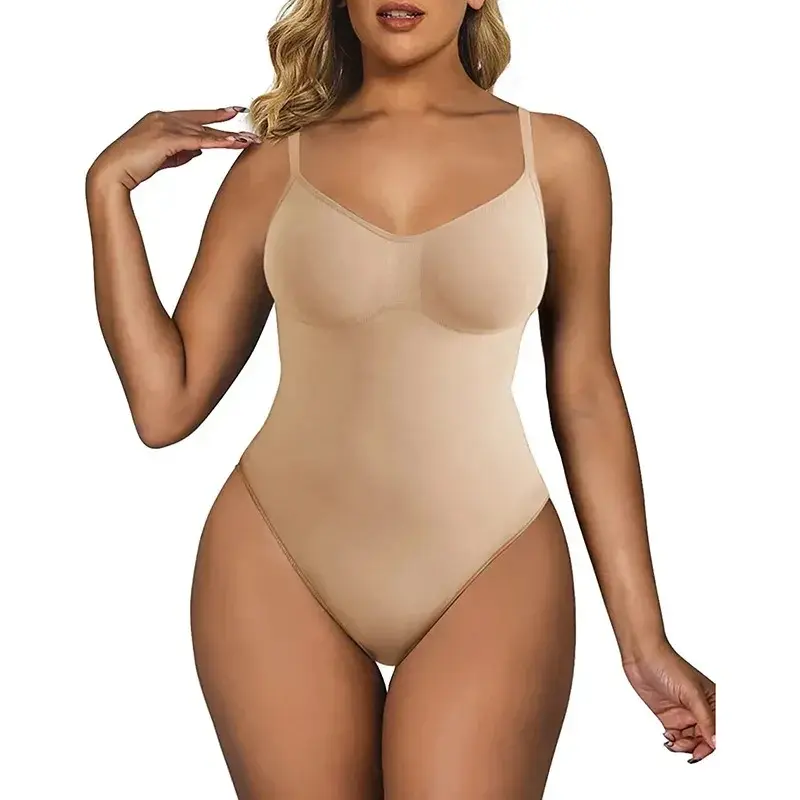 Thumbnail: Women Seamless Thong Bodysuit Tummy Control