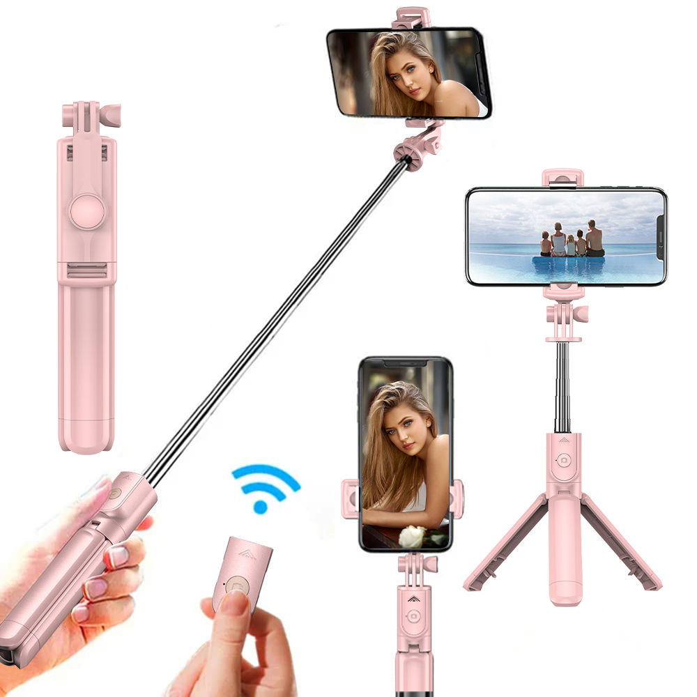 Wireless Selfie Stick Tripod with Detachable Bluetooth Remote for Smartphones