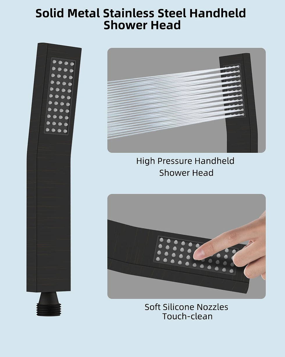 Thumbnail: 10-Inch All-Metal High-Pressure Rainfall Shower Head Combo