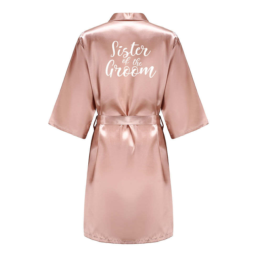 Thumbnail: Womens Satin Robe for Bride and Bridesmaids Wedding Party Gift Dressing Gown