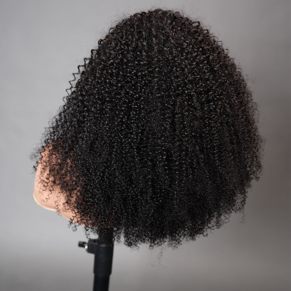 Thumbnail: 3-in-1 Kinky Curly Half Wig– Wear & Go, Flip Over, Headband Style, Peruvian Hair