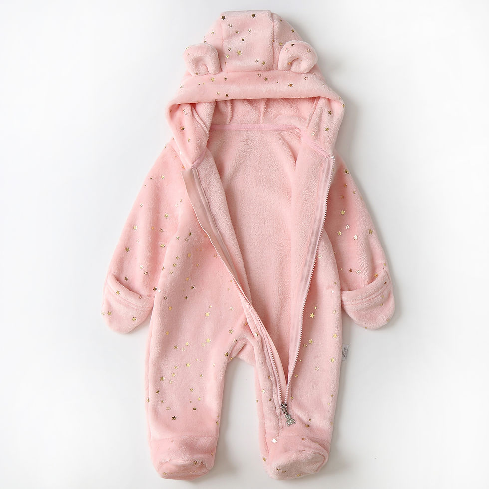 Thumbnail: Autumn Winter Newborn Baby Overalls Plus Velvet Hooded Romper