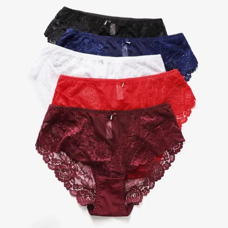 Thumbnail: Plus Size Women Briefs Fat Women Lace Panty Briefs Panties Underwear