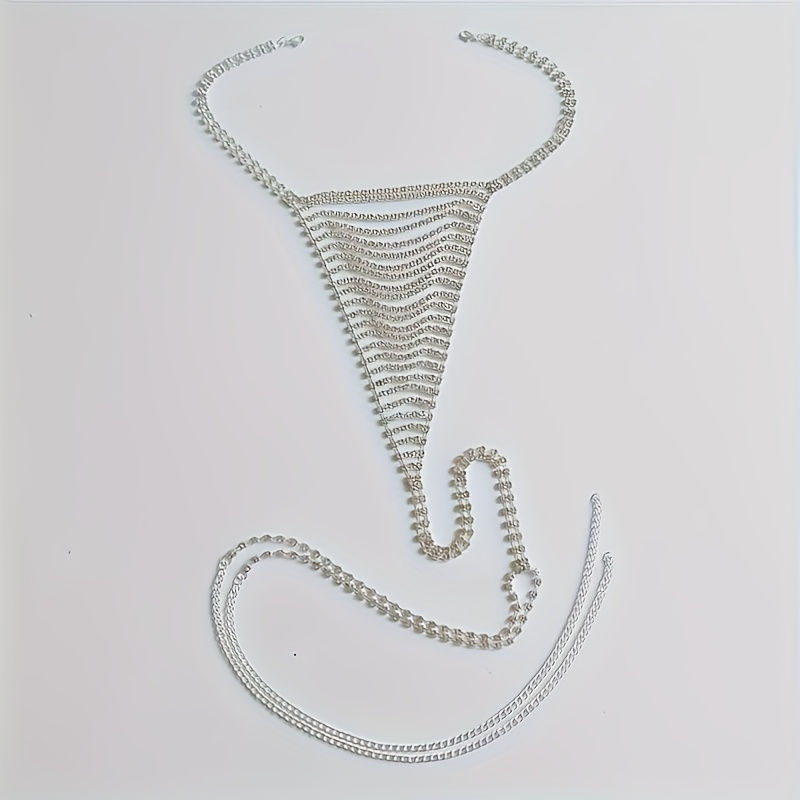 Thumbnail: Sexy Body Chain Jewelry Crystal Thong Bikini for Women Bling Rhinestone
