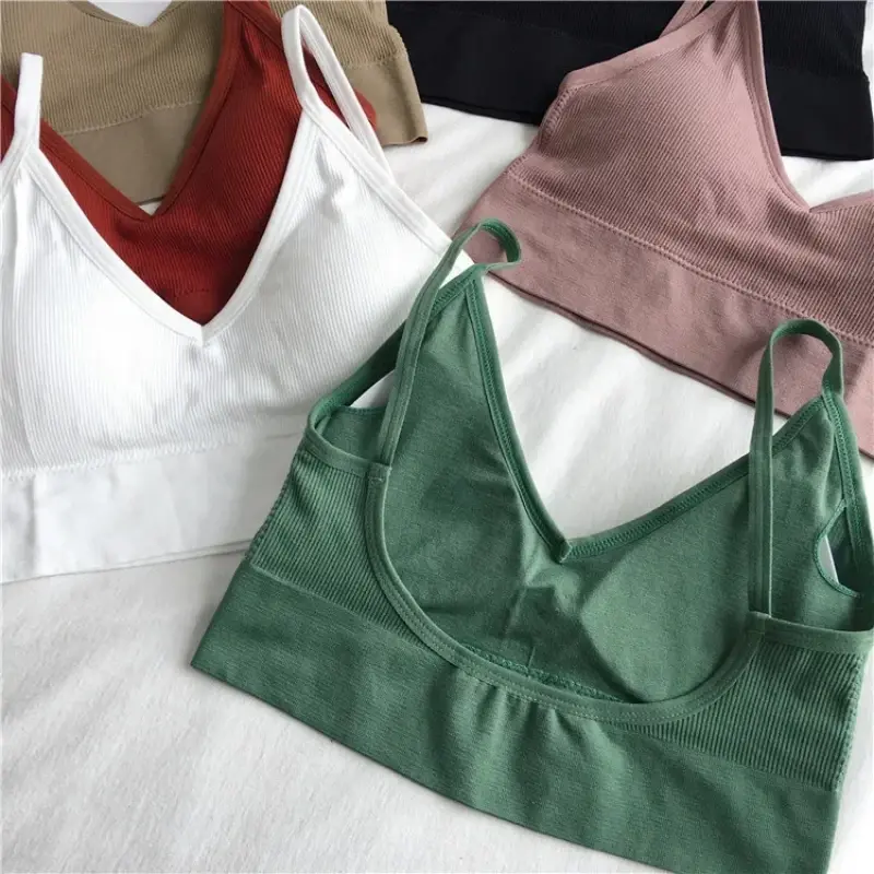 Thumbnail: Sexy Crop Tube Top Seamless Sports Bra Streetwear for Women