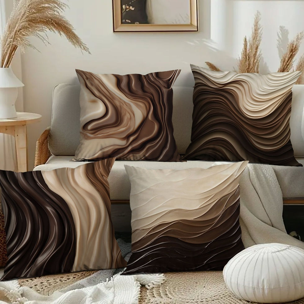 Thumbnail: Brown Abstract Texture Pillowcase – Bedroom & Living Room Decor