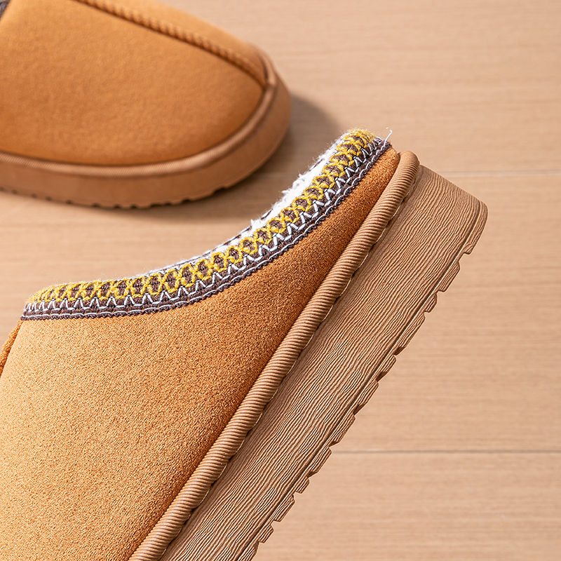 Thumbnail: Women’s Plush Winter Slippers – Thick EVA Sole Indoor Warm House Shoes