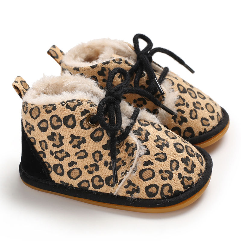 Thumbnail: Leopard Print Anti Slip Casual Shoes with Cotton Soles for Baby Boys and Girls