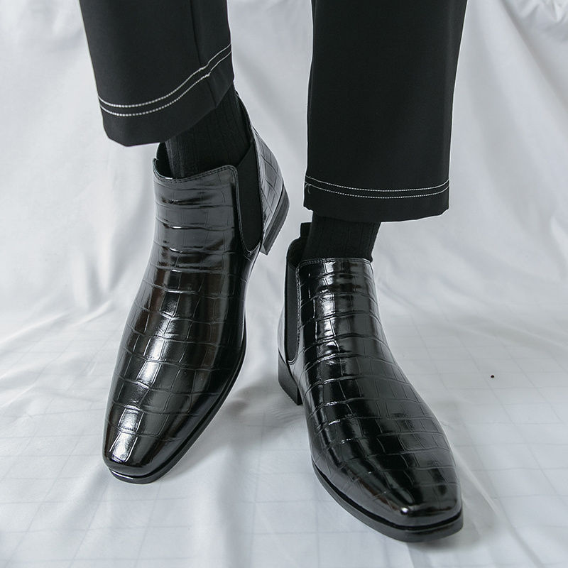 Thumbnail: Mens Chelsea Boots Big Size Fashion Leather Dress Ankle Style