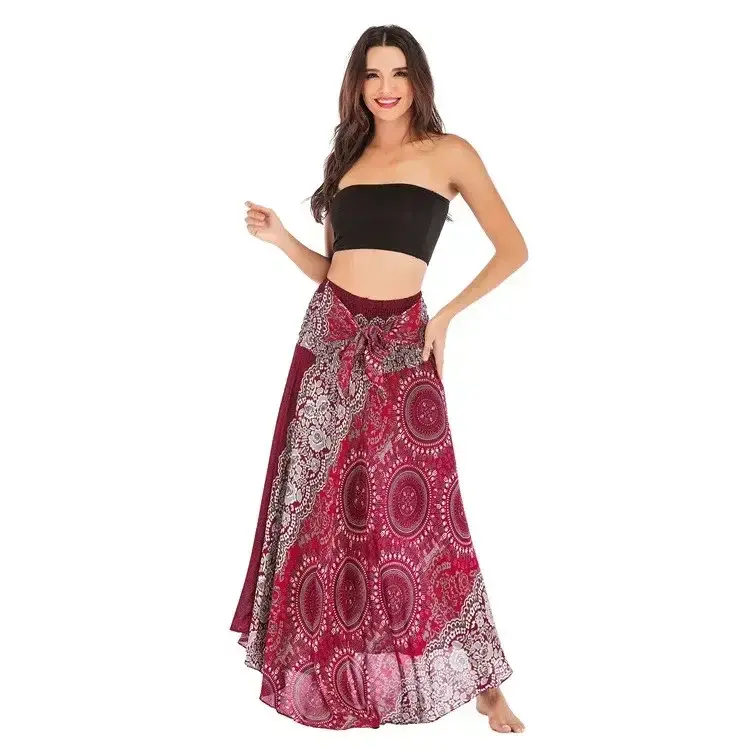 Thumbnail: Sexy Summer Long Boho Bottom Women Skirt Vintage Casual Ropa Mujer Faldas Loose 