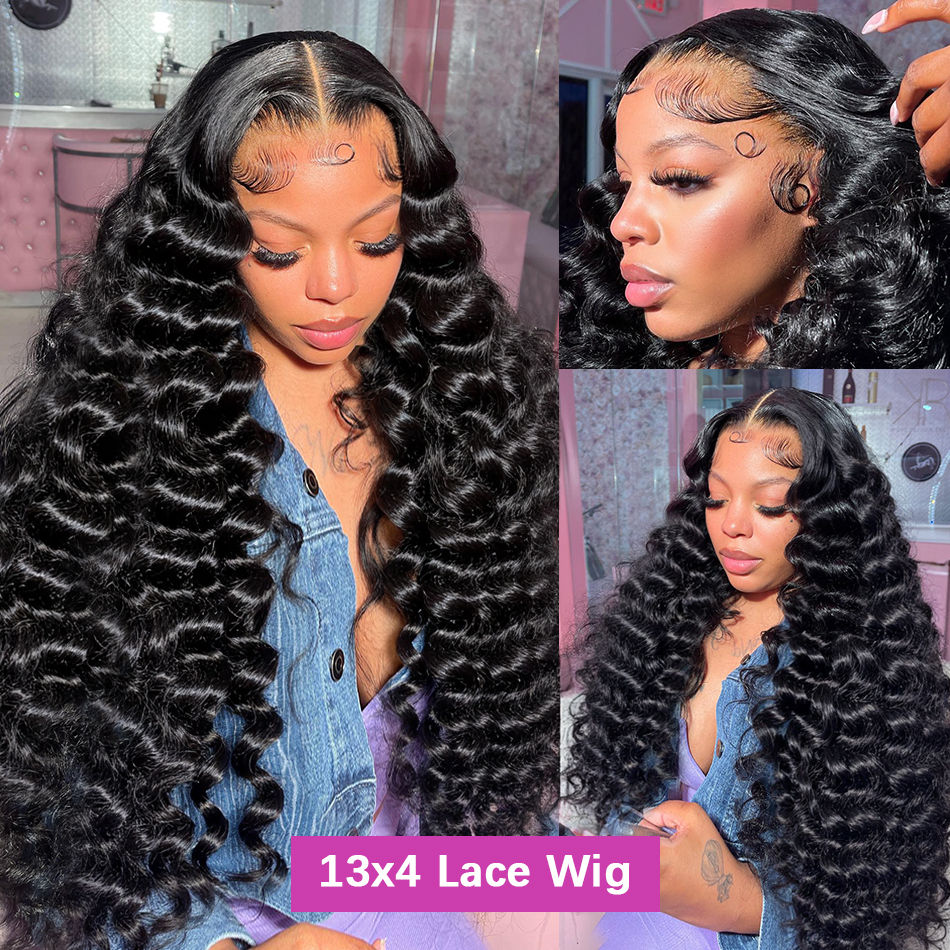 Thumbnail: High Density Loose Deep Wave 13x6 Lace Front Wig 30–40 Inch