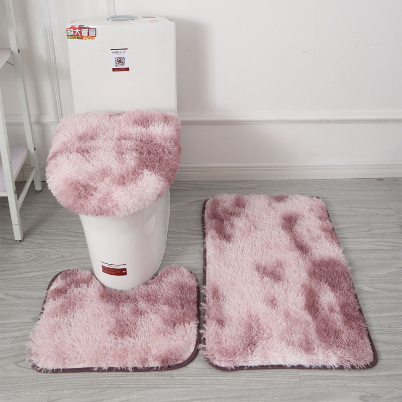 3-Piece Toilet Seat Cover Set – Anti-Slip Bath Mat & Shower Room Floor Rug