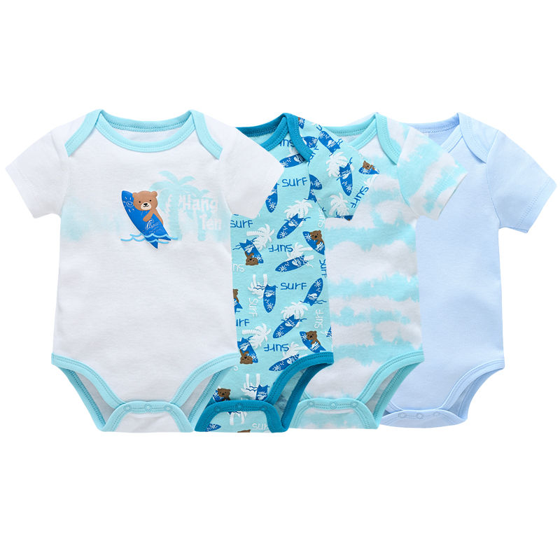 Thumbnail: 4PCS Baby Clothing Set – Unisex Cotton Essentials for All Seasons