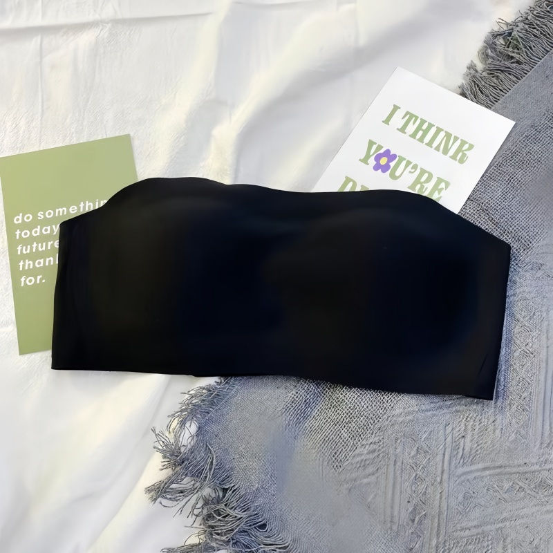 Thumbnail: Push-Up Strapless Seamless Wireless Bra Invisible 1/2 Cup Padded Brassiere