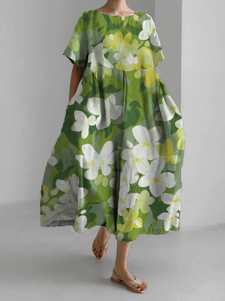 Thumbnail: Women's Floral Loose Maxi Dress Short Sleeve Swing