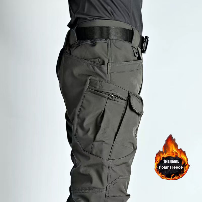 Thumbnail: Men’s Fleece‑Lined Waterproof Winter Cargo Pants – Softshell Hiking Trousers
