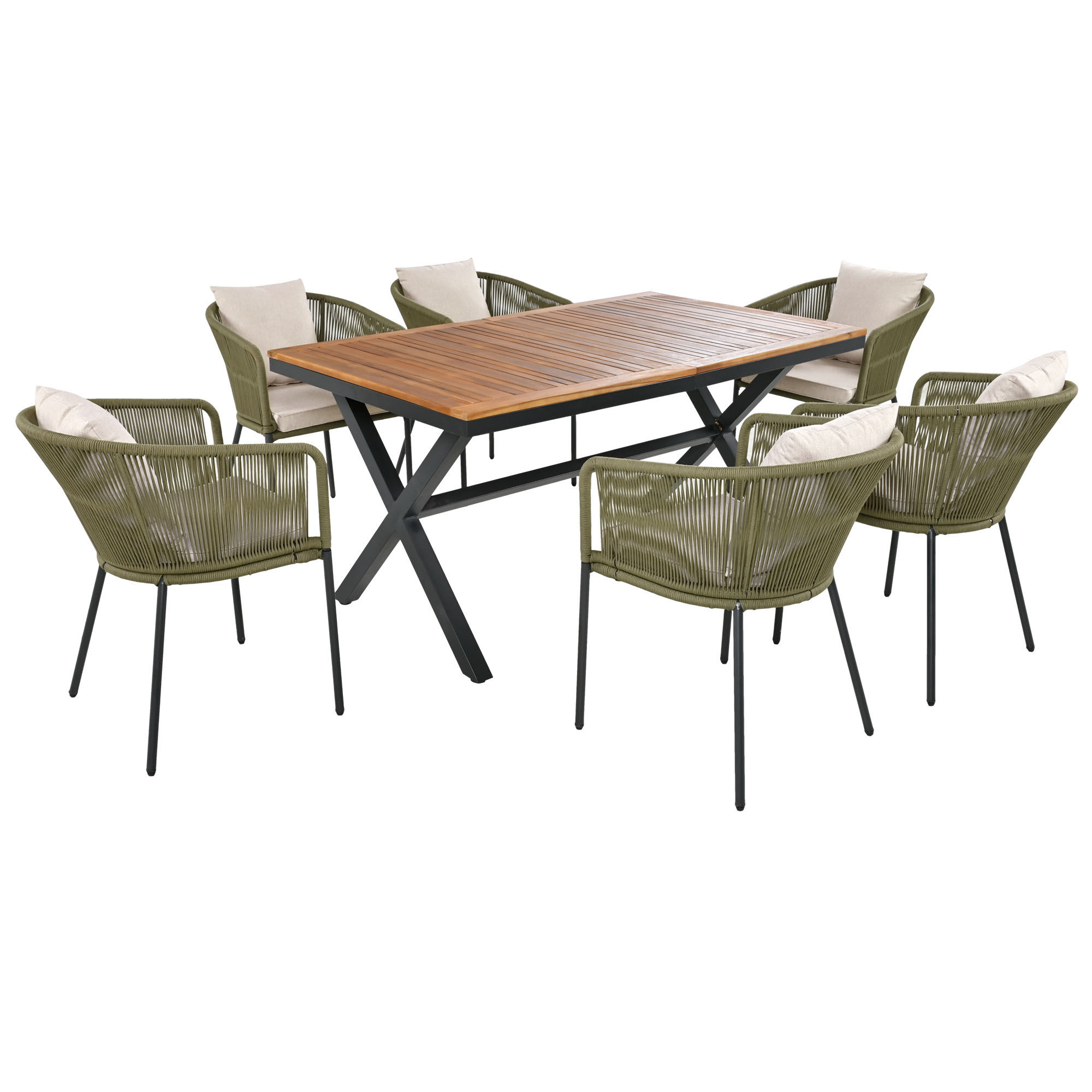 7-Piece Patio Dining Set – Modern All-Weather Outdoor Furniture with Table