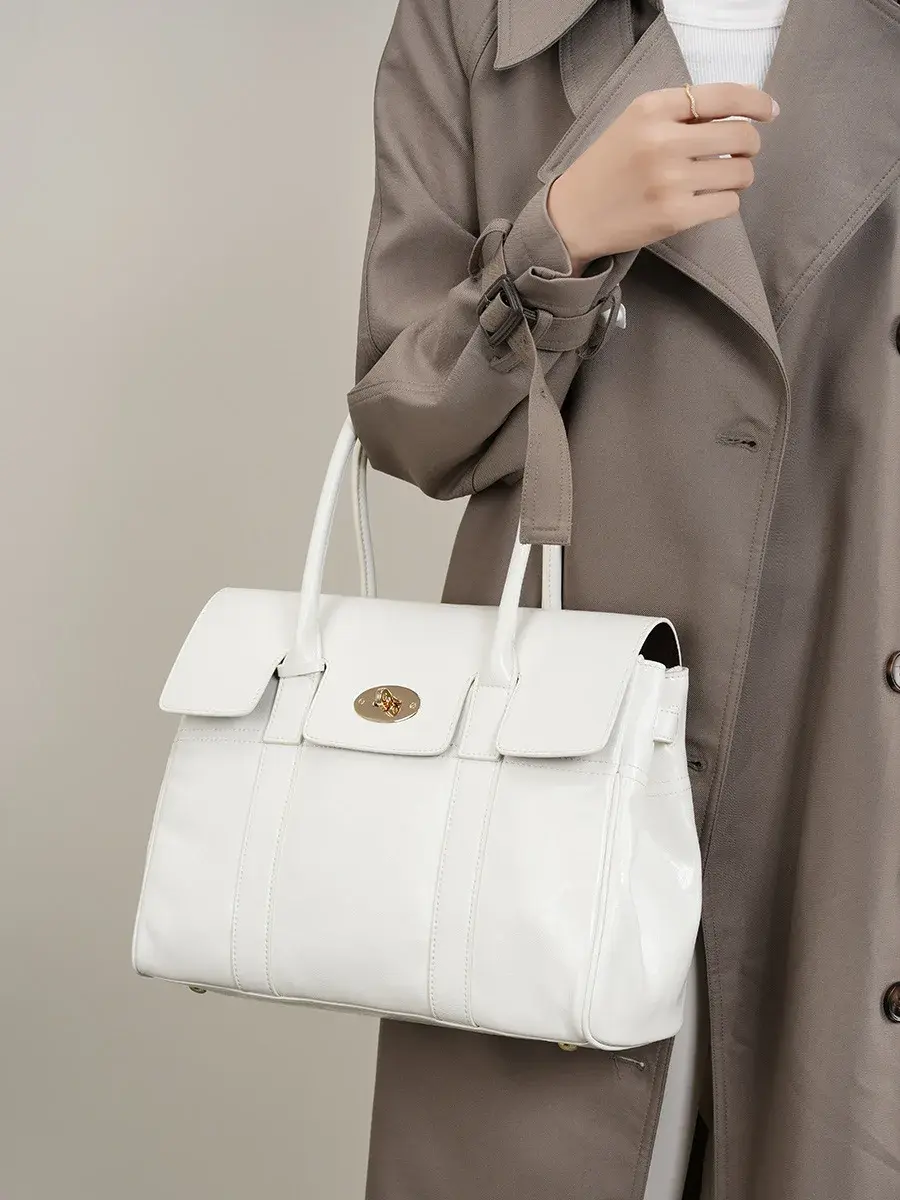 Thumbnail: Genuine Leather Small Tote Bag Vintage Style Single Shoulder Crossbody Handbag