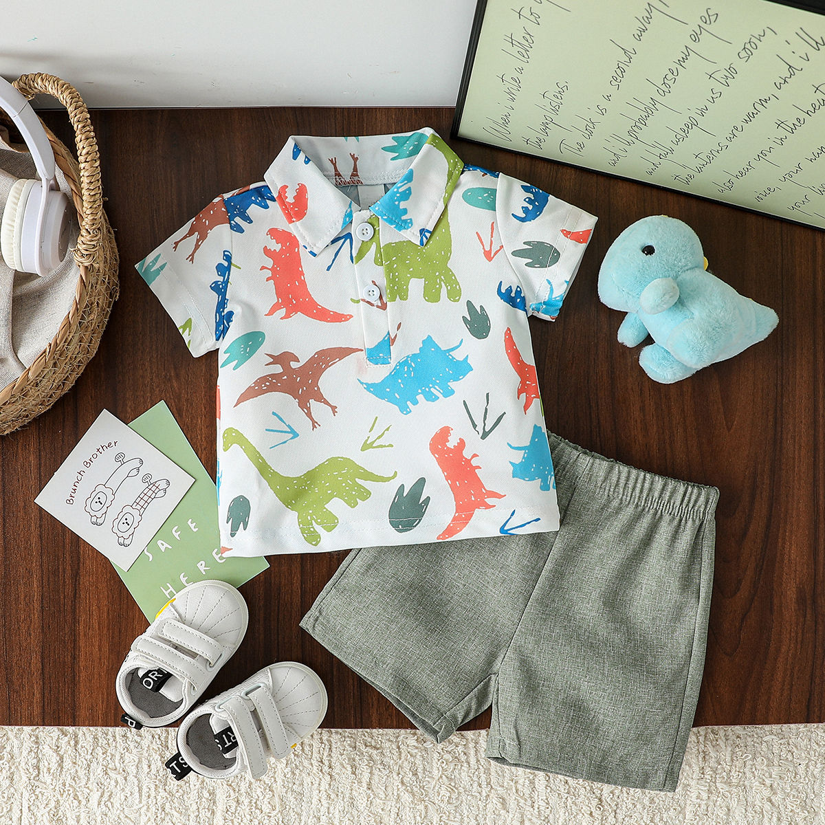 Baby Boys Pullover Shorts and T-shirt Set
