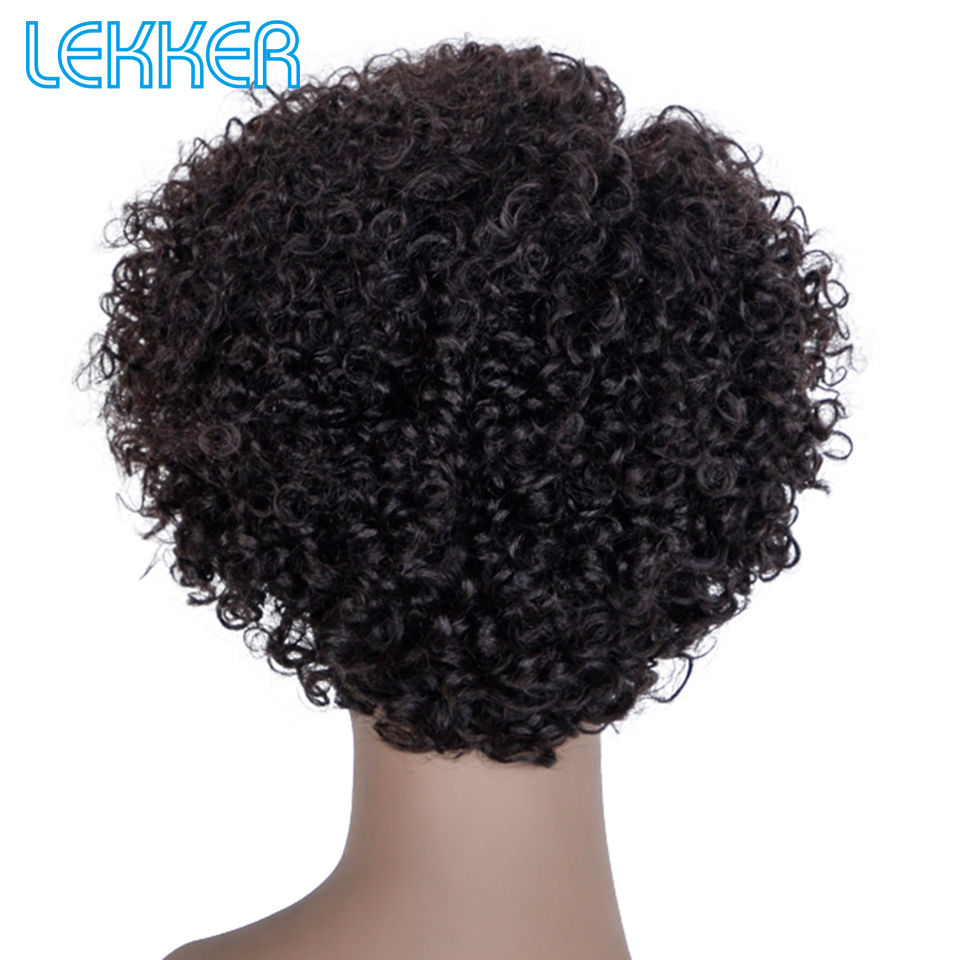 Thumbnail: 99J Burgundy Pixie Cut Kinky Curly Wig – Short Remy Human Hair