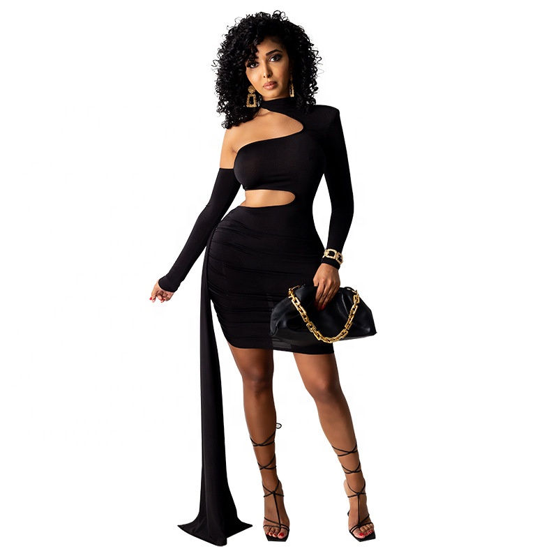 Thumbnail: Vintage Hollow Out Pleated Summer Dress Elegant Plus Size Women Fashion