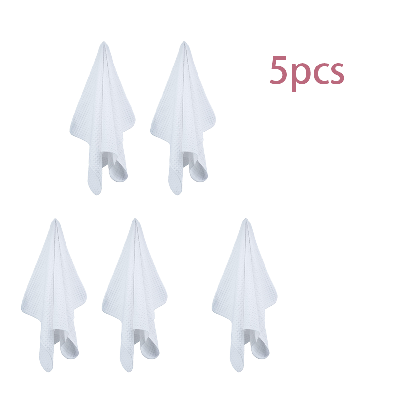 White Waffle Weave Kitchen Towels 3–7PCS 40×60cm Reusable Cloth Set