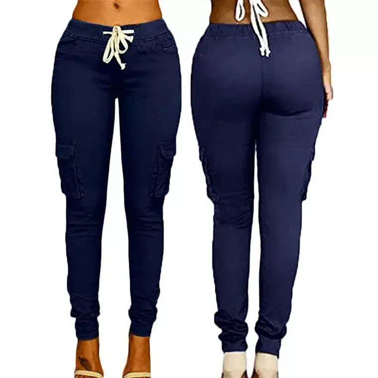 Women's High Waist Pencil Jeans Vintage Slim Fit Full Length Pants