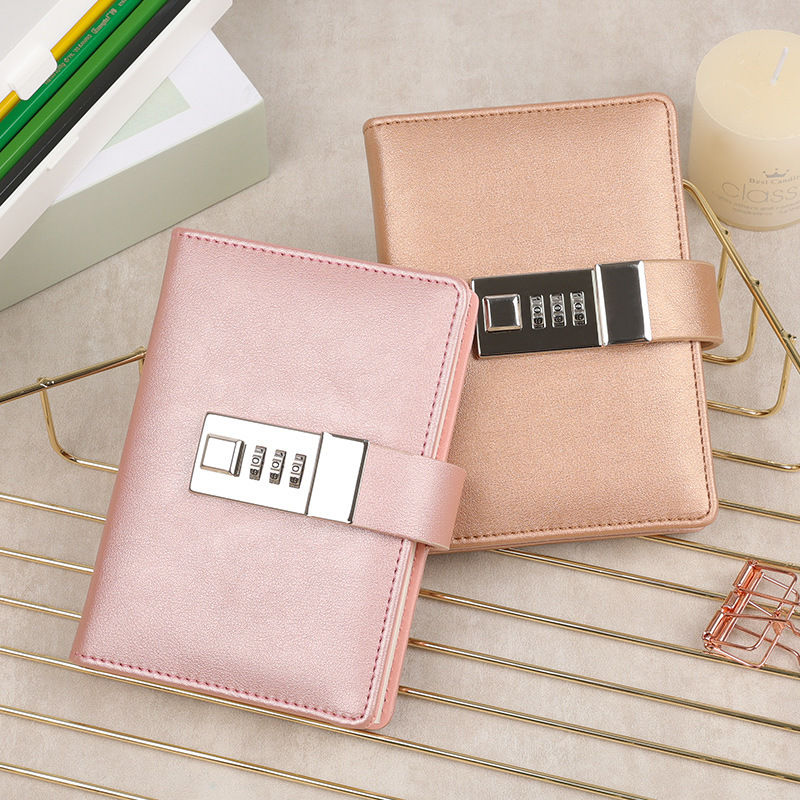 Thumbnail: PU Leather Lock Diary with 192 Pages for Secure Journaling and Agenda Planning