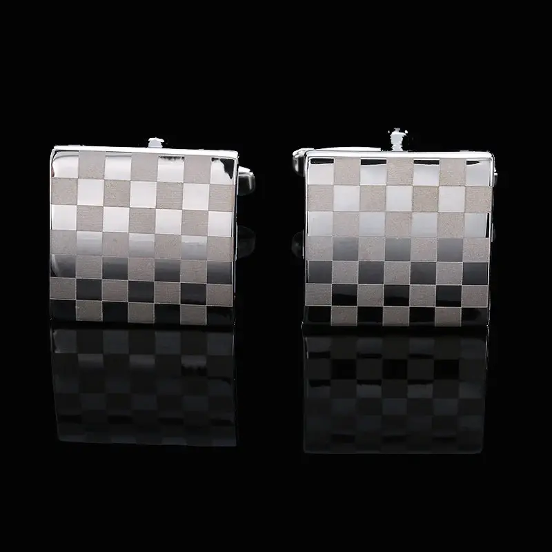 Thumbnail: Men’s High-Quality Brass Laser Engraved Cufflinks for Business Suits