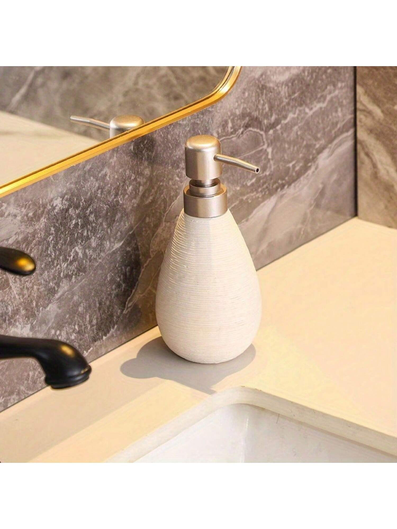 Retro Ceramic Foam Soap Dispenser – Push Pump Bottle for Bathroom