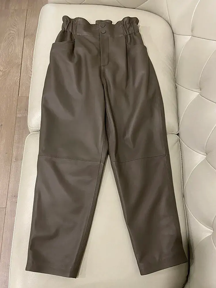 Thumbnail: eather Elastic High Waist Harem Pants Women Casual Loose Winter Trousers