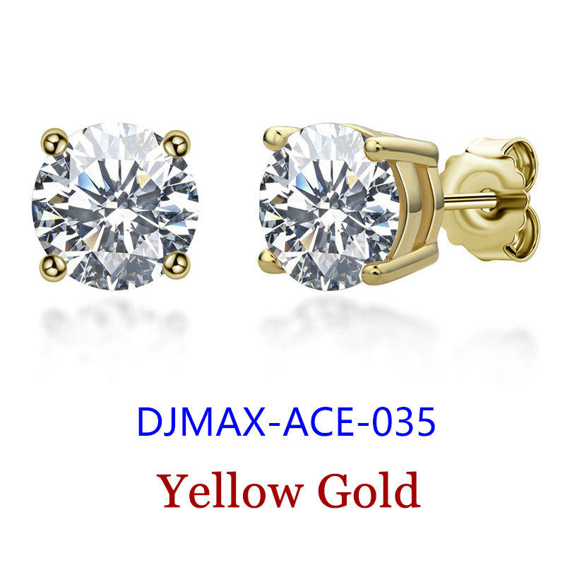 Thumbnail: Premium Moissanite Stud Earrings –Sterling Silver with 18K Gold Plating