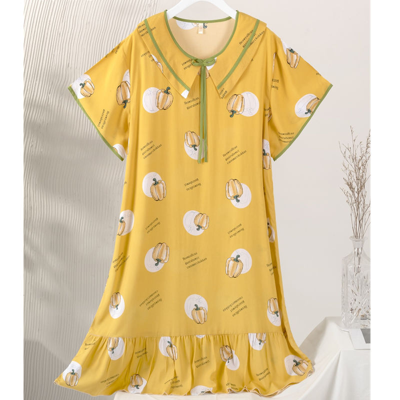 Thumbnail: Cotton‑Silk Short‑Sleeve Plus Size Summer Nightdress for Women