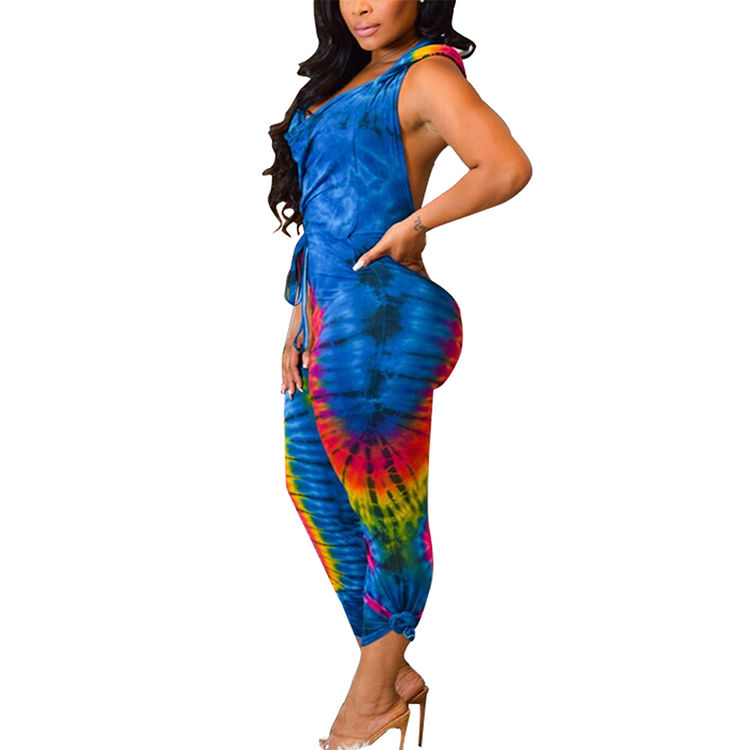 Thumbnail: Women’s Backless Hooded Sleeveless Summer Jumpsuit